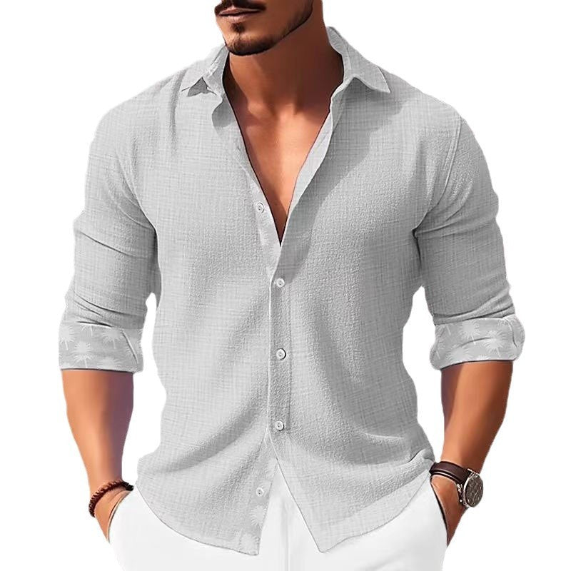Printed Men's Clothing Fashion Long Sleeve Shirt GlamzKart