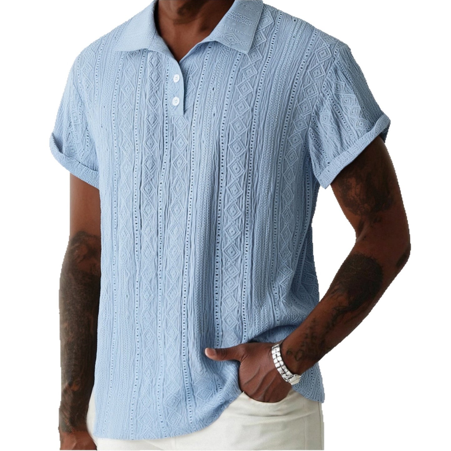 Men's Breathable Hollow-out Lightweight Casual Top GlamzKart