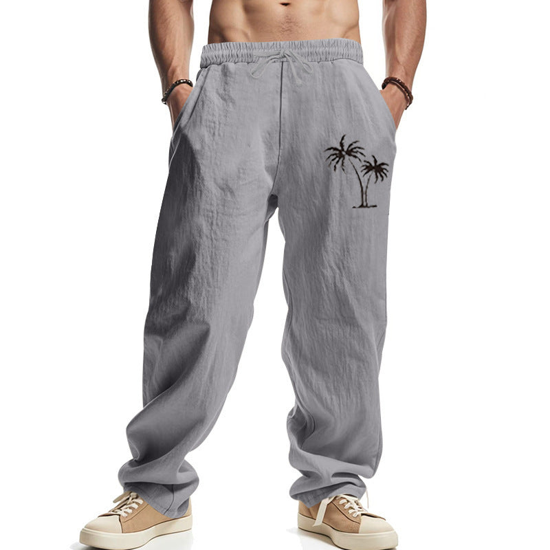 Casual Hawaiian Beach Coconut Print Trousers GlamzKart