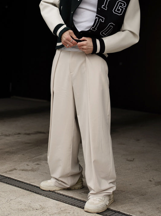 High-waisted Pleated Casual Pants GlamzKart