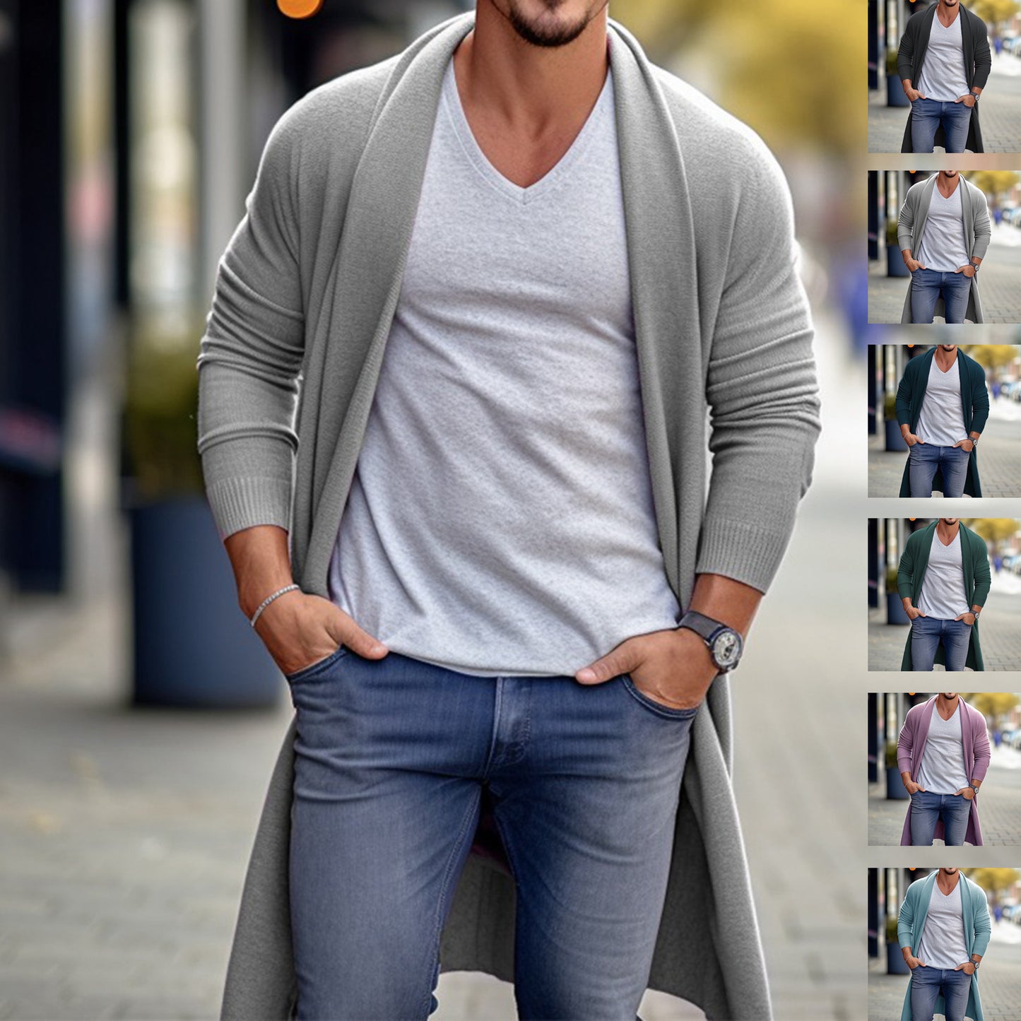 Fashion Personality Men's Loose Long Woolen Coat GlamzKart