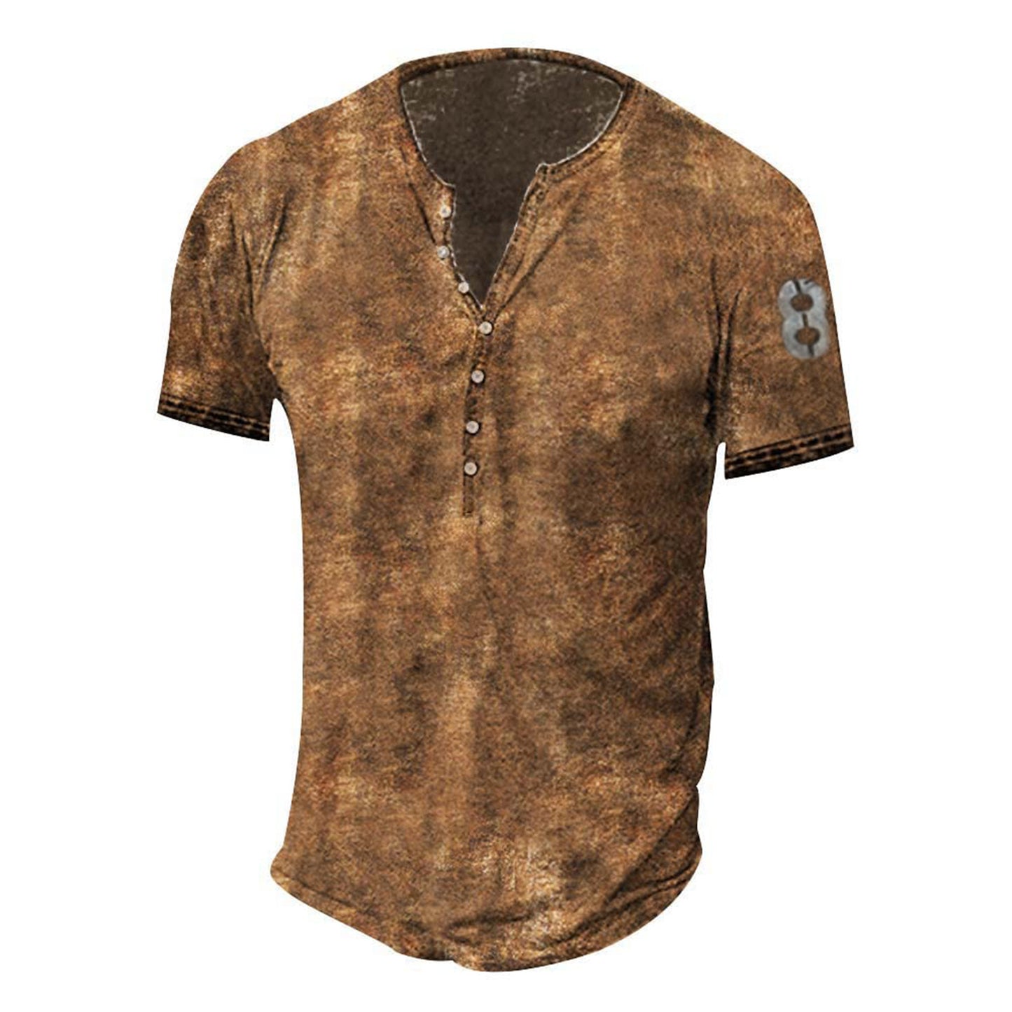 Casual Distressed Youth Short Sleeve Bottoming T-shirt Caramel GlamzKart