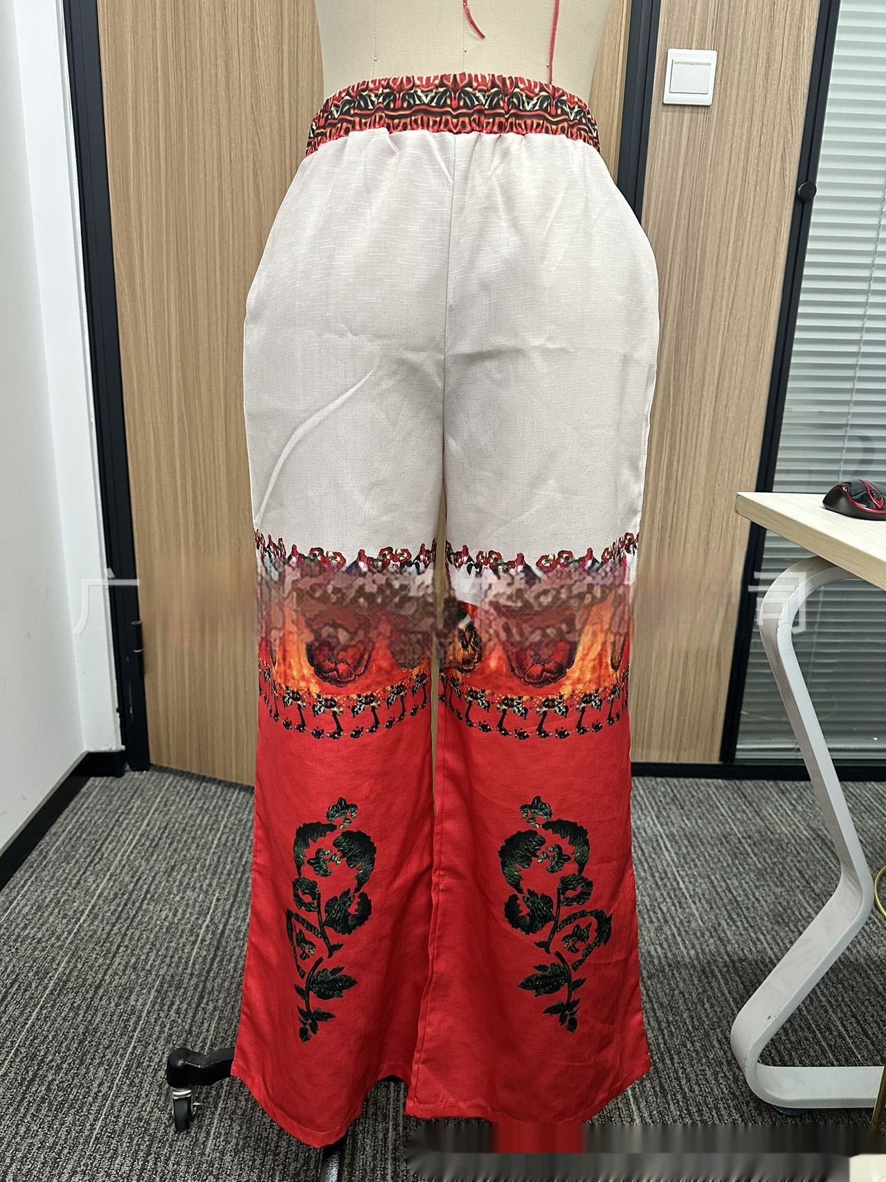 Vintage Printed Women's Fashionable Long Trousers GlamzKart