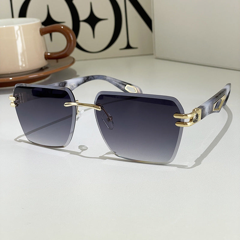 Street Shooting Ins Trendy Trimming Sunglasses Double Gray Marble Legs GlamzKart
