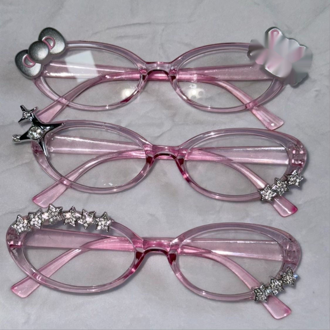 Retro Cute Plain Light Pink-color Cat Glasses Out Of The Street Photography Artifact GlamzKart