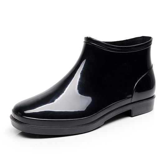 Men's Short Tube Plus Size Low-top Non-slip Rain Boots GlamzKart