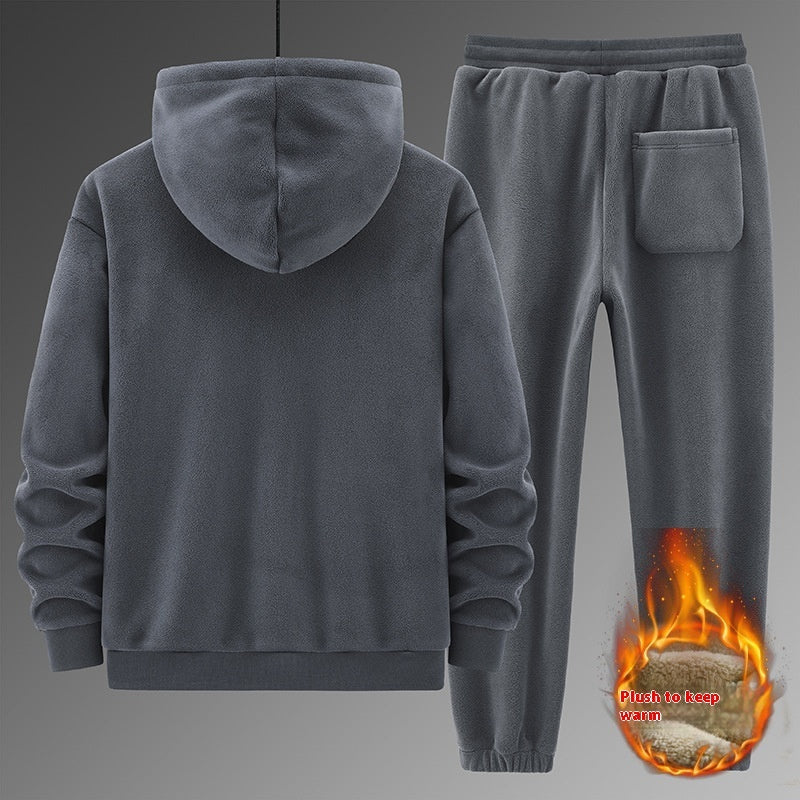Cashmere Hooded Sweater Cotton Pants Casual Warm Keeping Sports Suit GlamzKart