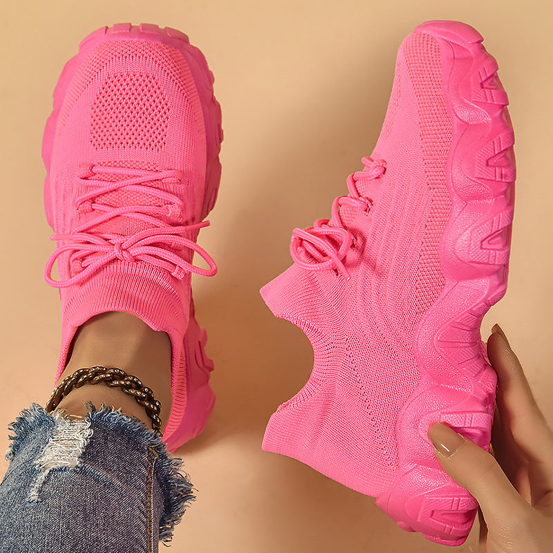 Lace-up Fly-knit Socks Shoes Fashion Trendy Sneakers GlamzKart