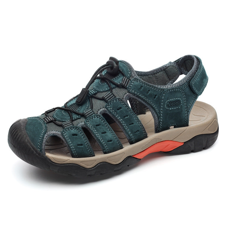 Summer Closed Toe Sandals Men's Leisure Outdoor Gray GlamzKart
