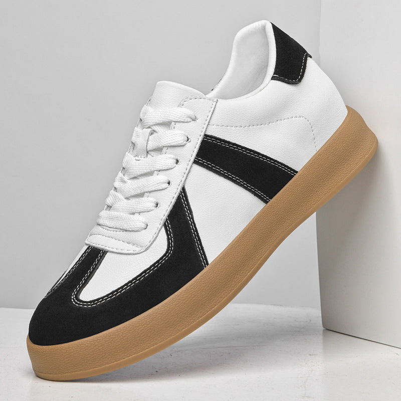 Men's Retro Color Matching Casual Fashion Sneakers White And Black GlamzKart