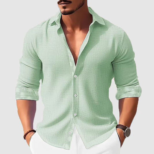 Printed Men's Clothing Fashion Long Sleeve Shirt GlamzKart
