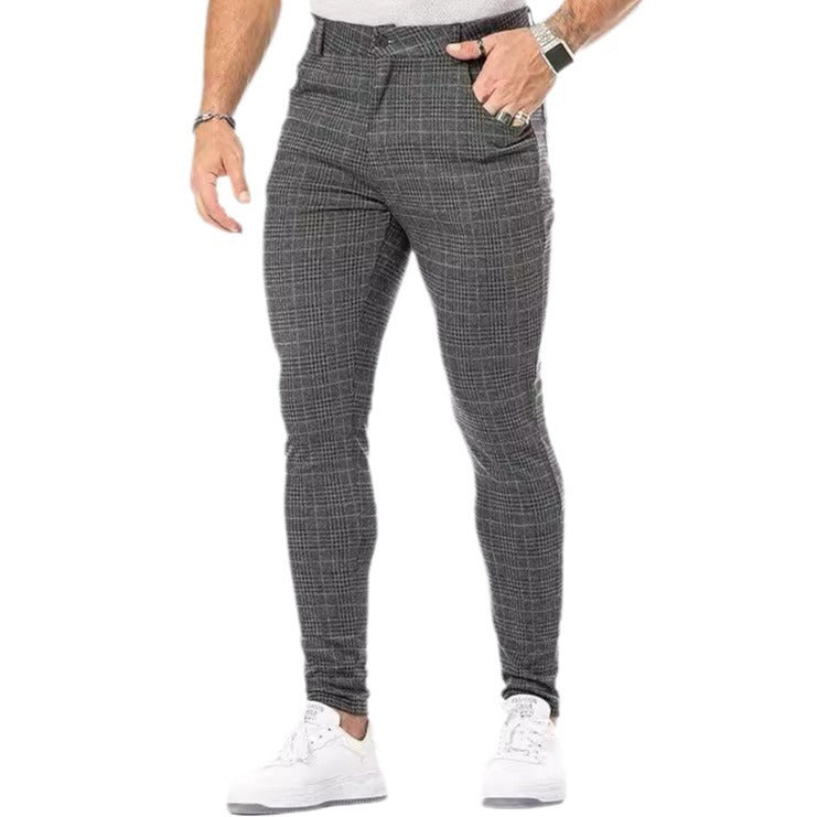 Men's Summer Thin 3D Printed Slim Fit Suit Pants GlamzKart