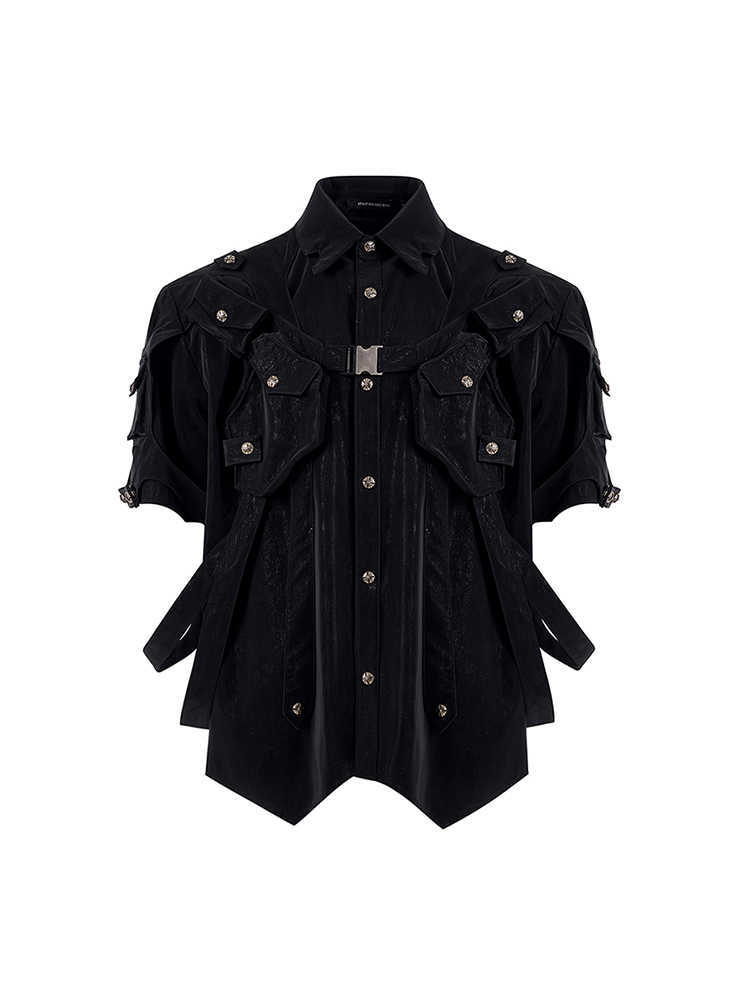 Short Sleeve Men's Dark Pioneer Bandage Jacket GlamzKart