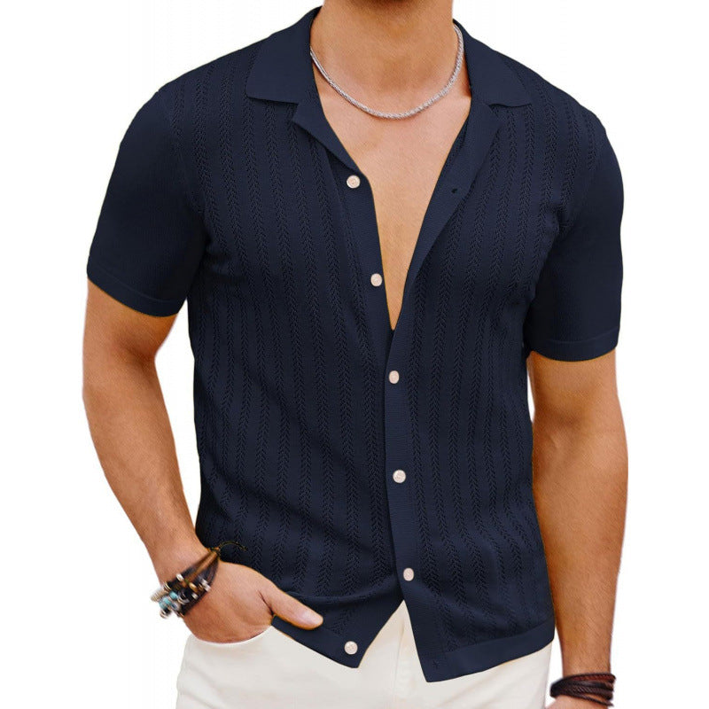 Summer Cool Hollow Men's Shirt Blue GlamzKart