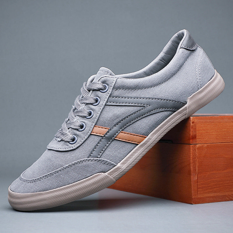 Breathable Casual Large Size Shoes Summer Men's Shoes Canvas 21145 Pale Gray GlamzKart
