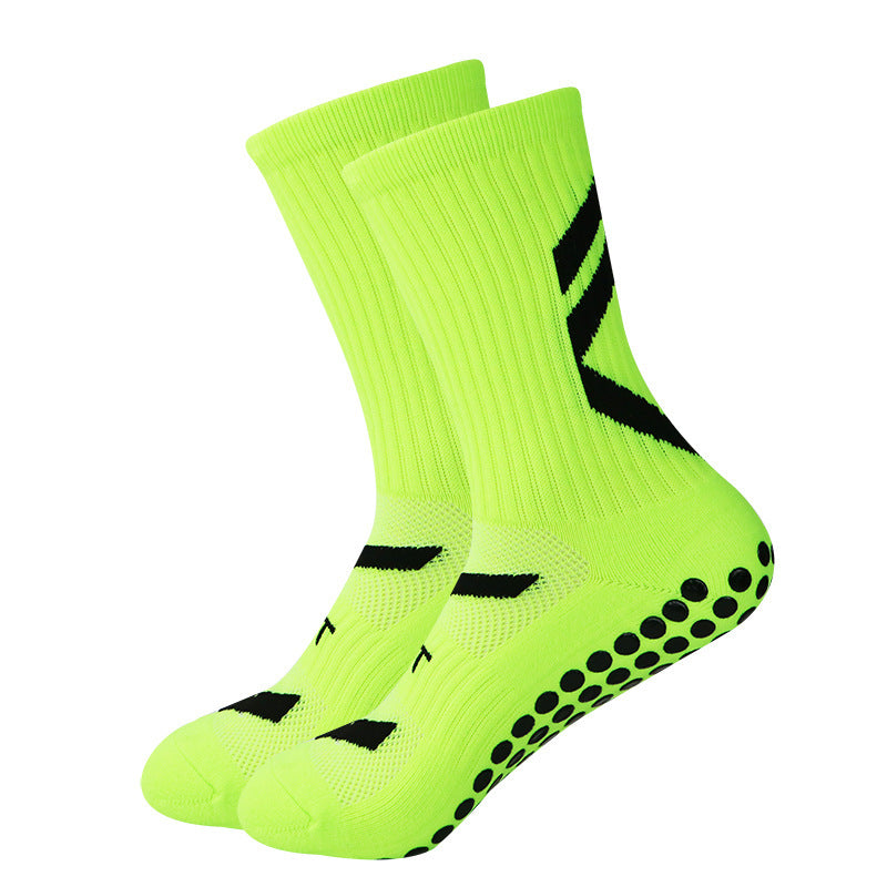 Non-slip Thickened Middle Football Shock-absorbing Wear-resistant Sports Socks Green 38 To 45 GlamzKart