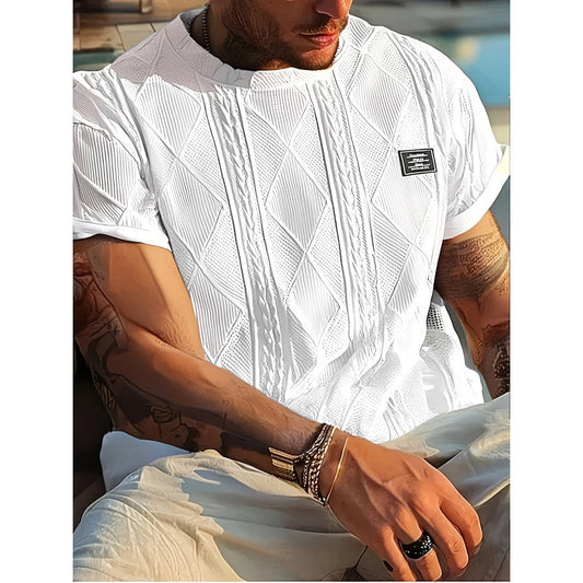 Geometric Embroidery Casual Short Sleeve GlamzKart