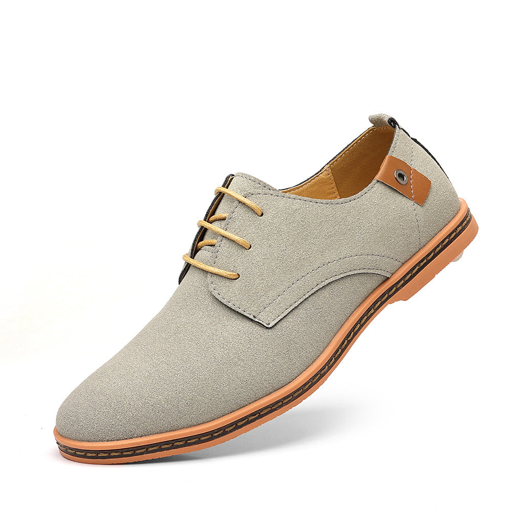 Personality Men's Casual Suede Shoes Gray GlamzKart