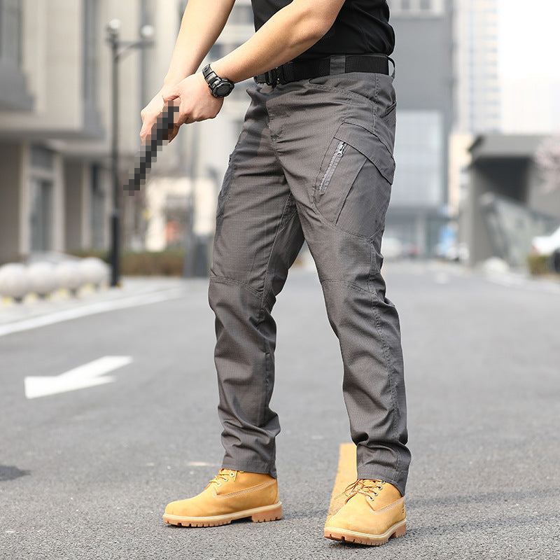 Loose Multi-pocket Pants Overalls Multi-pocket Outdoor Military Fans Gray GlamzKart