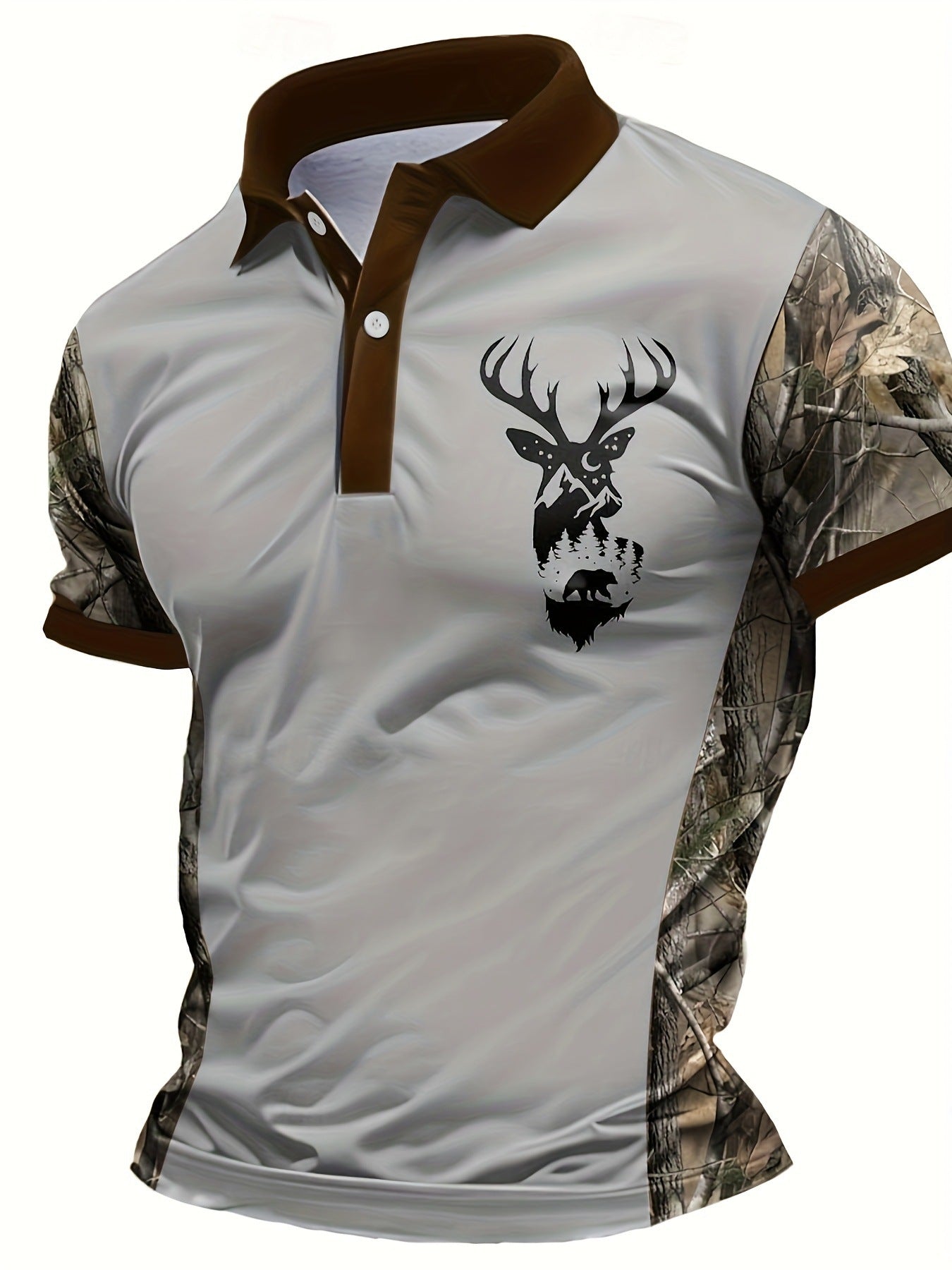 Men's Lapel Button Short-sleeved Polo Shirt Casual Fashion Simple MB13BH250617Y082 GlamzKart
