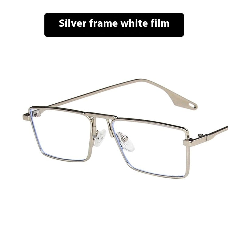 Women's Fashion Metal Frame Sunglasses Small Frame Silver Frame White GlamzKart
