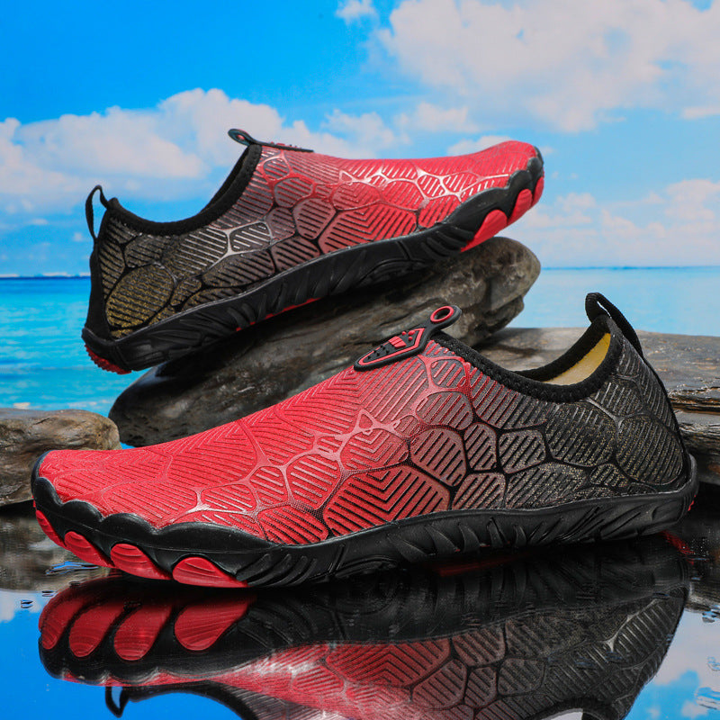 Outdoor Sports Hiking Shoes Beach C802 Black Red Sole with nails GlamzKart