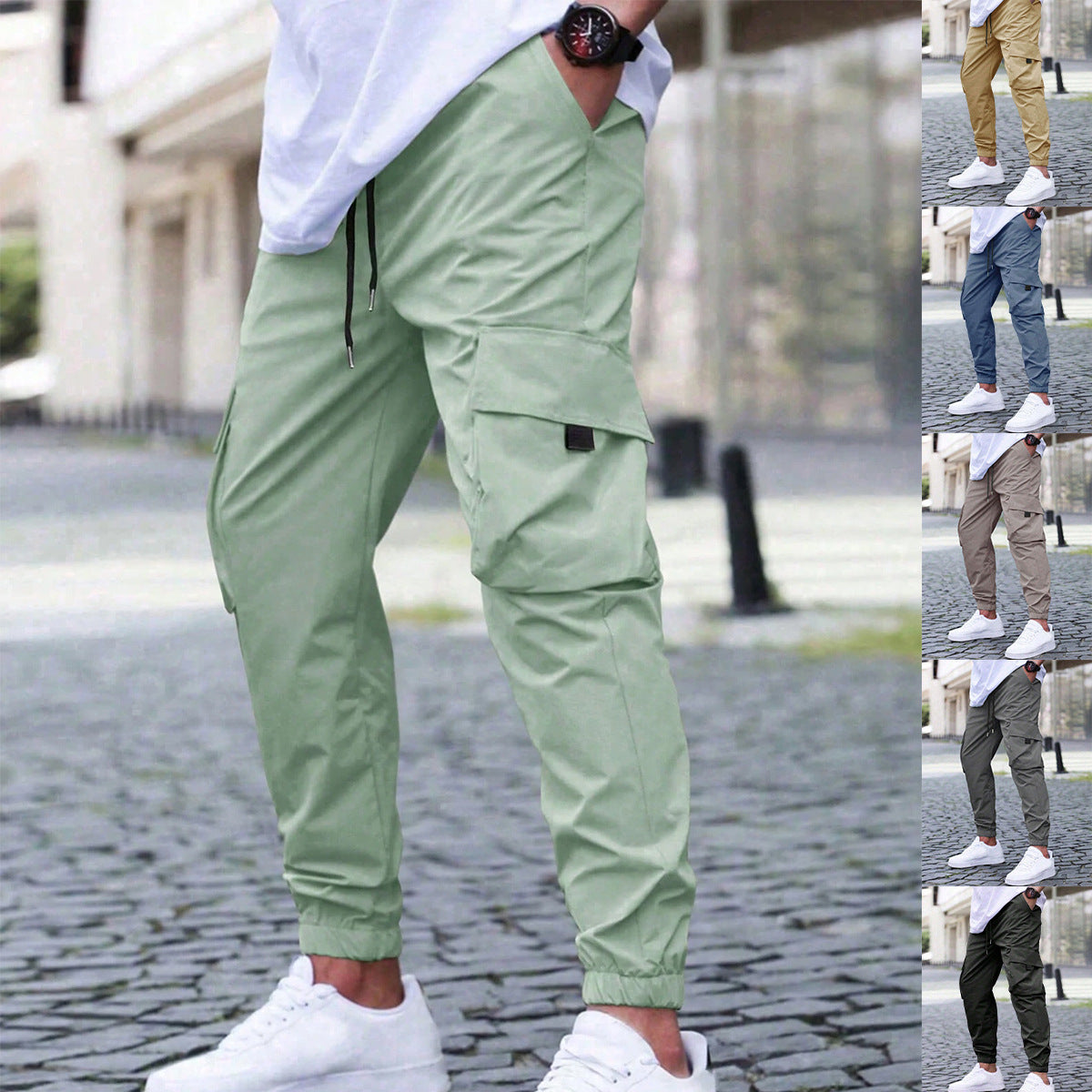 Workwear Casual Pants Drawstring Elastic Waist Track Pants GlamzKart