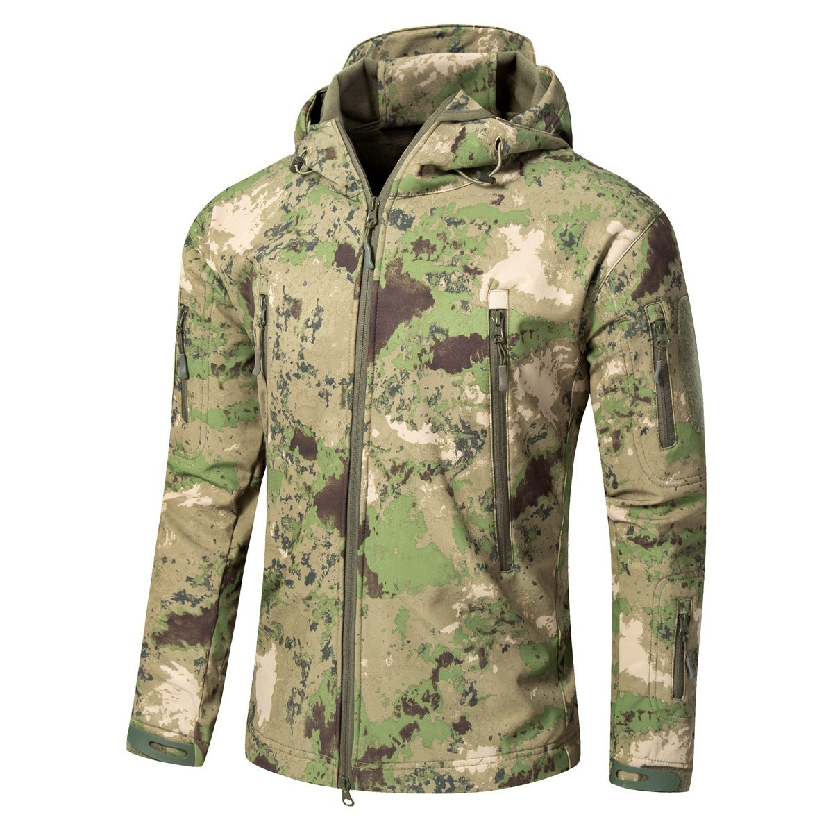 Shark Skin Soft Shell Outdoor Shell Jacket Green Waste Ruins GlamzKart