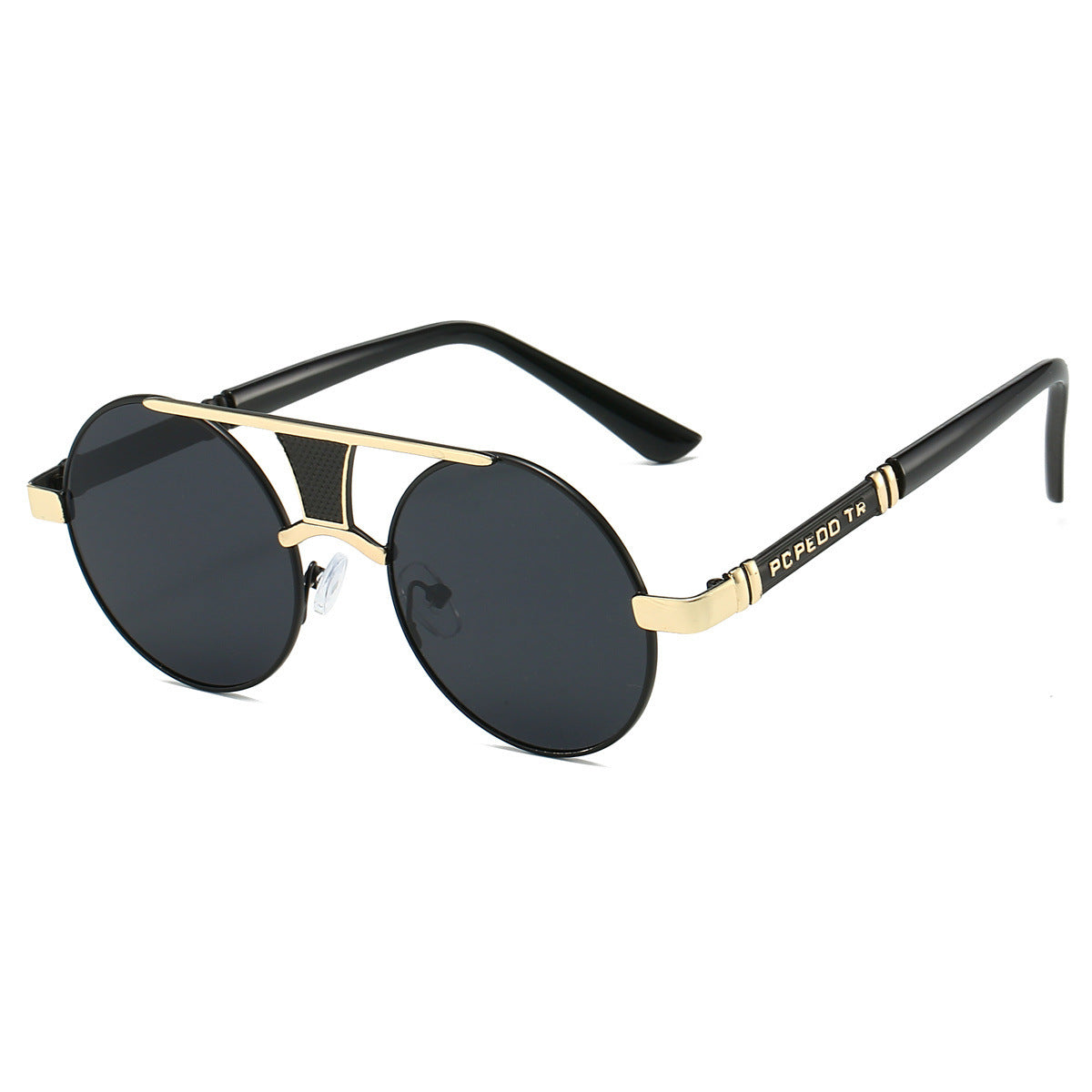 Men's Double Beam Round Frame Classic HD Fashion Sunglasses GlamzKart