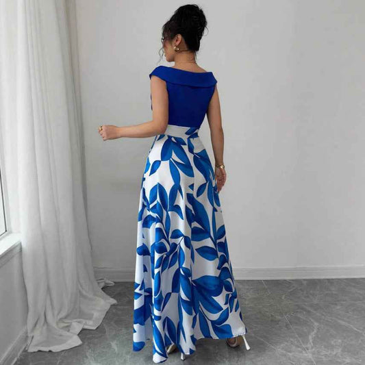 Women's Versatile And Elegant Printed V-neck Dress