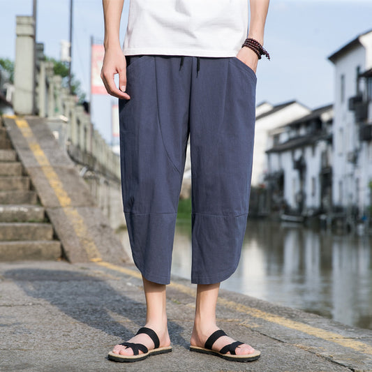 Fashion Men's Thin Beach Linen Casual Pants GlamzKart