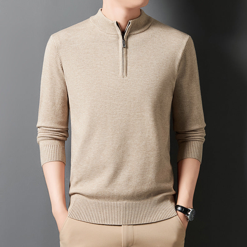 Fashion Men's Knitting Sweater Business Base Wool Camel GlamzKart