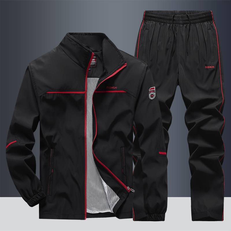 Men's Loose Lapels Casual Sportswear Polyester Composite Fabric Black GlamzKart