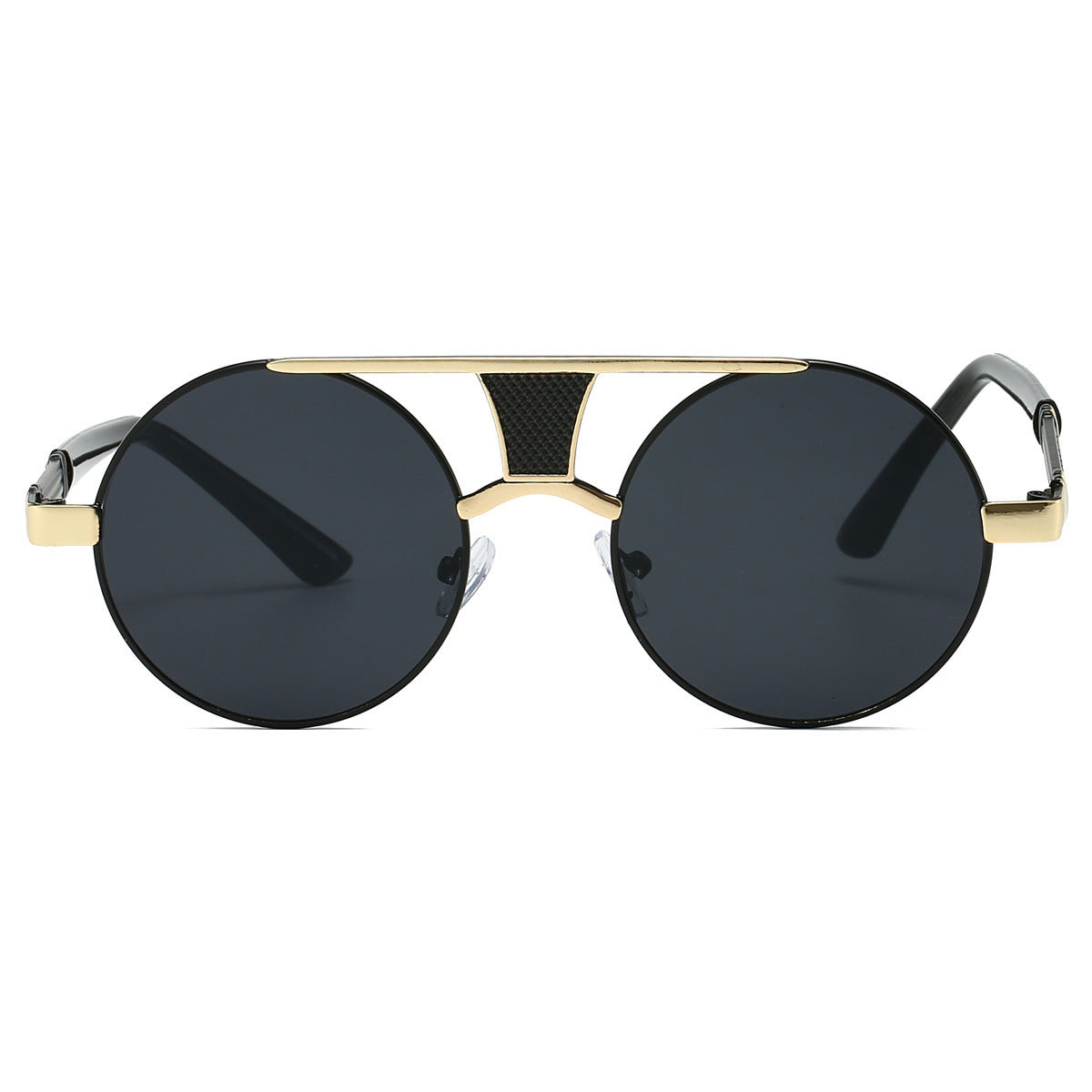 Men's Double Beam Round Frame Classic HD Fashion Sunglasses GlamzKart