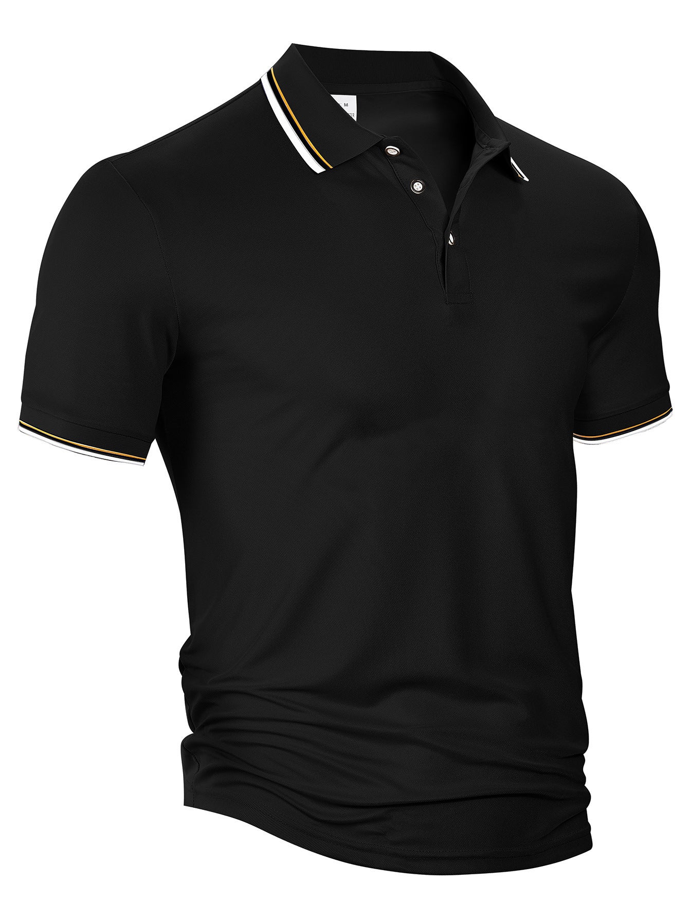 Summer Loose Lapels Short Sleeve Men Black GlamzKart