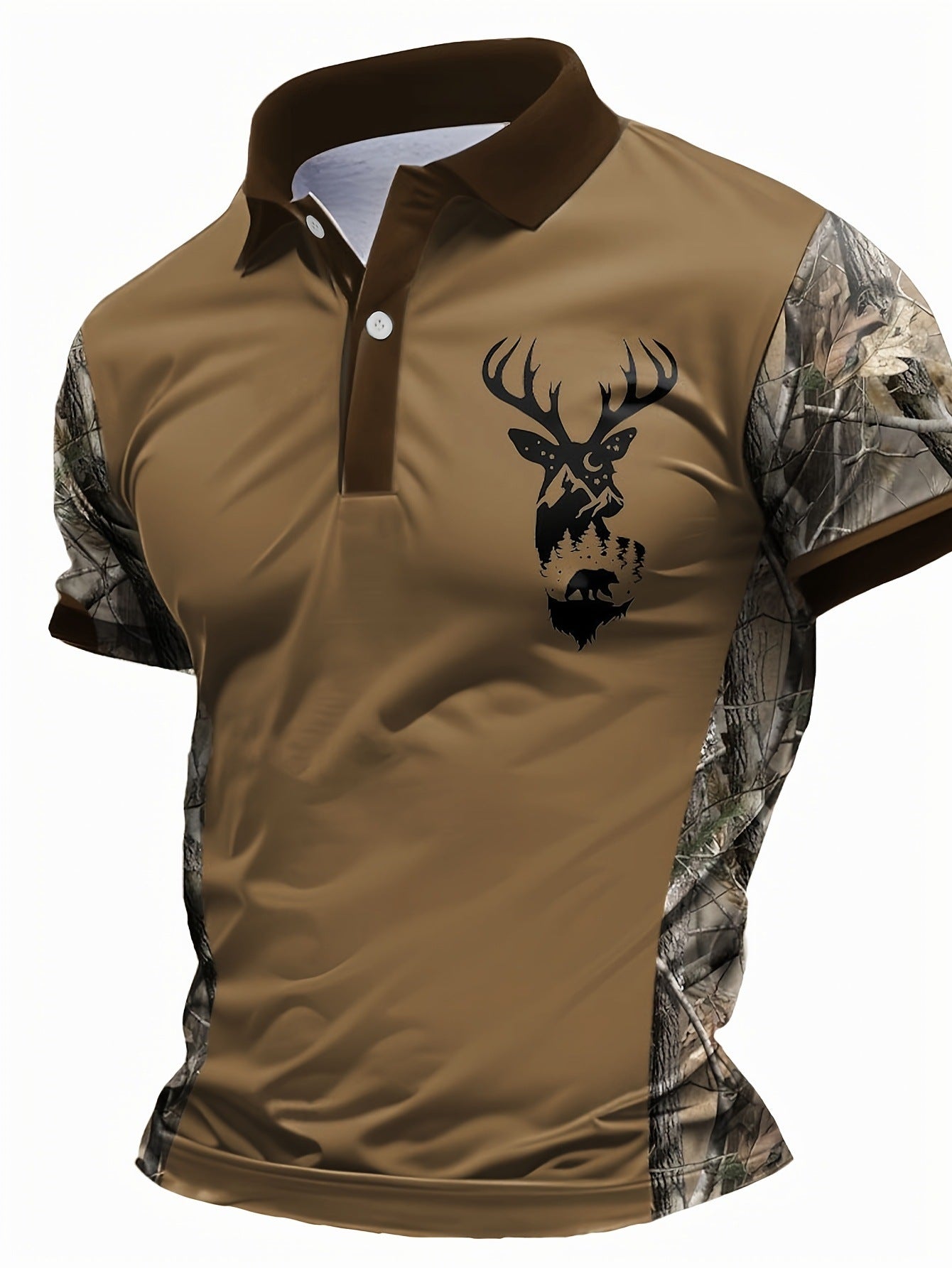 Men's Lapel Button Short-sleeved Polo Shirt Casual Fashion Simple MB13BH250617Y083 GlamzKart