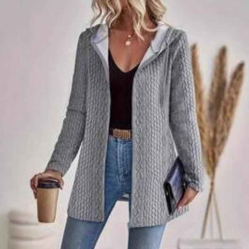 Casual Loose-fitting Women's Hoodie With Drawstrings Jacket Coat