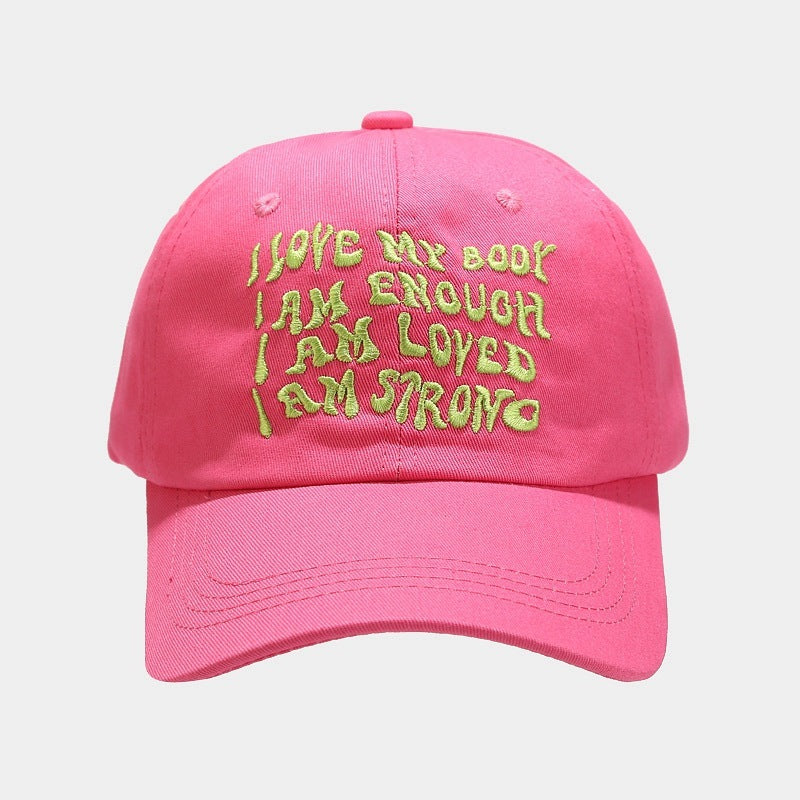 Fashion Baseball Cap For Women In Four Seasons Outdoor Casual Peaked Cap Face-looking Small Embroidered Letters Big Head Circumference Hat Men Pink Adjustable GlamzKart