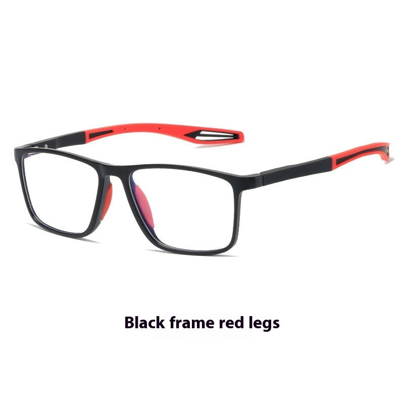 HD Anti-Blue Ray TR Reading Glasses For Middle-aged And Elderly People Black Frame With Red Legs GlamzKart