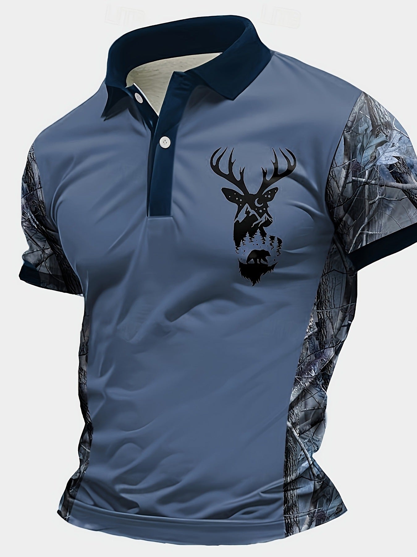 Men's Lapel Button Short-sleeved Polo Shirt Casual Fashion Simple MB13BH250617Y081 GlamzKart