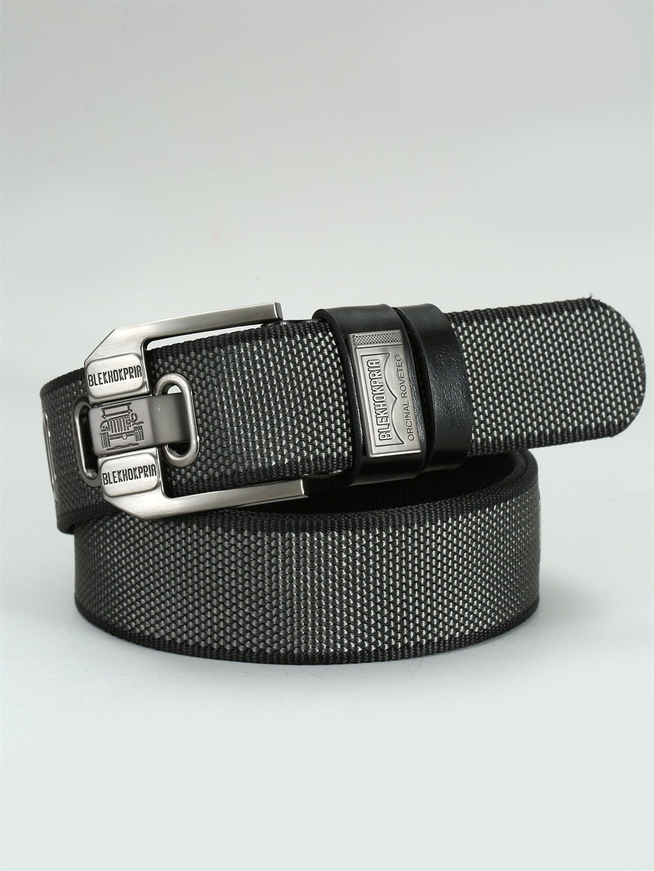 Pin Buckle Canvas Belt Cargo Pants Casual Retro Decorative Belt Fashion Men Black 125cm GlamzKart