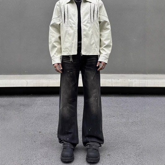 Washed Black Jeans Men's Retro Advanced GlamzKart