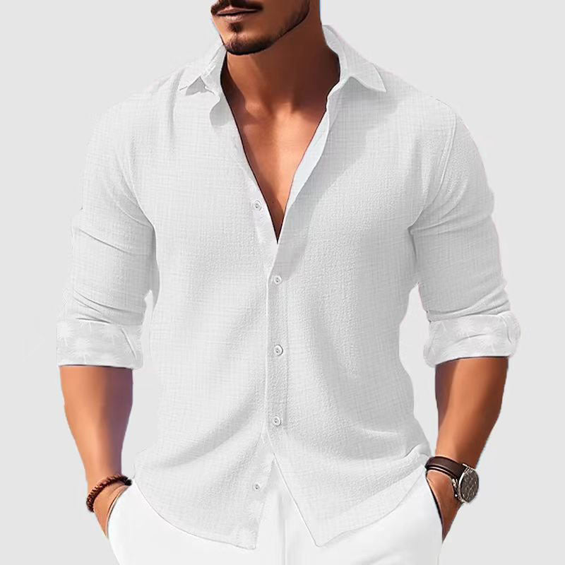 Printed Men's Clothing Fashion Long Sleeve Shirt GlamzKart
