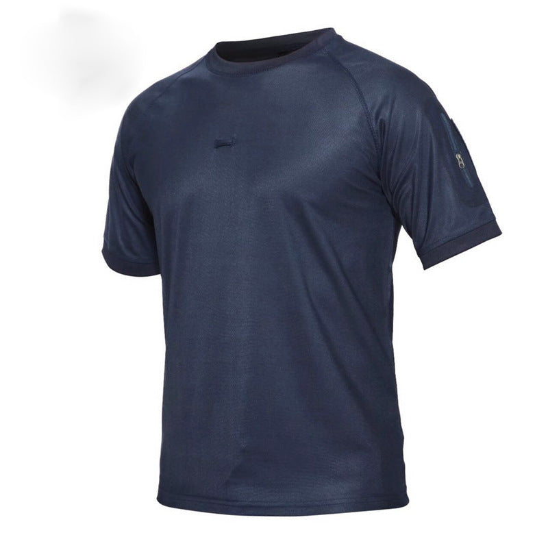 Men's Outdoor Summer Tactical Camouflage T-shirt Navy Blue GlamzKart