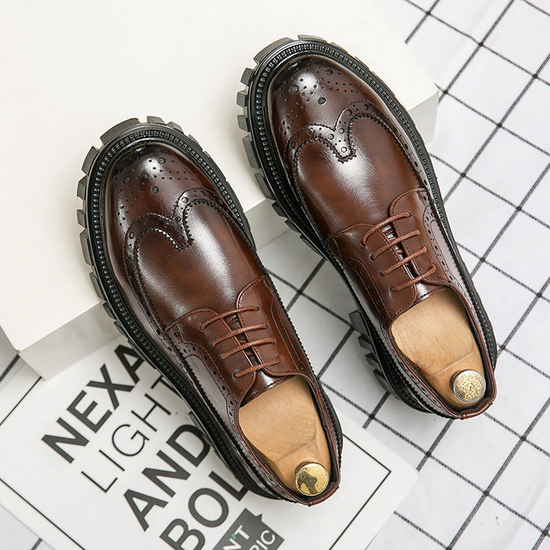 Fashion Business Brogue Leather Shoes Men GlamzKart