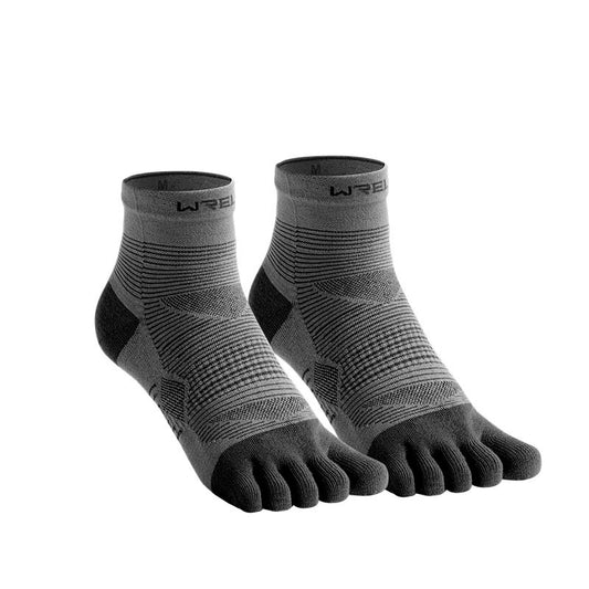Men's And Women's Professional Sports Toe Socks Black And Gray GlamzKart