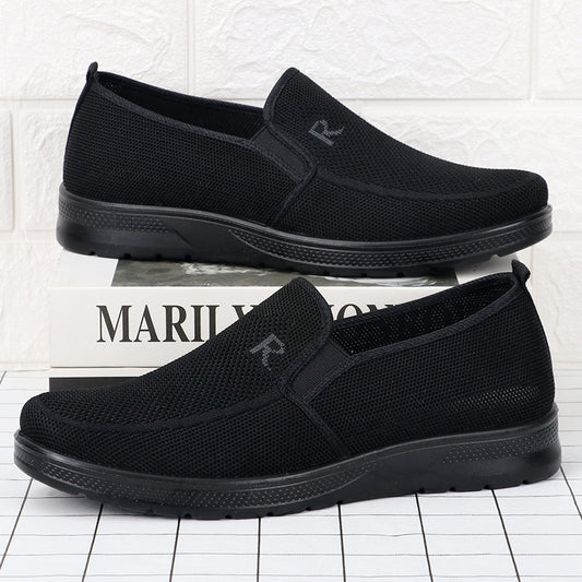 Polyurethane Men's Flying Woven Shoes Slip-on Soft Bottom GlamzKart