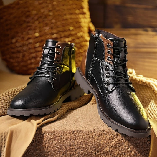 Martin Boots Men's Boots Plus Size Zipper Ankle Boots GlamzKart