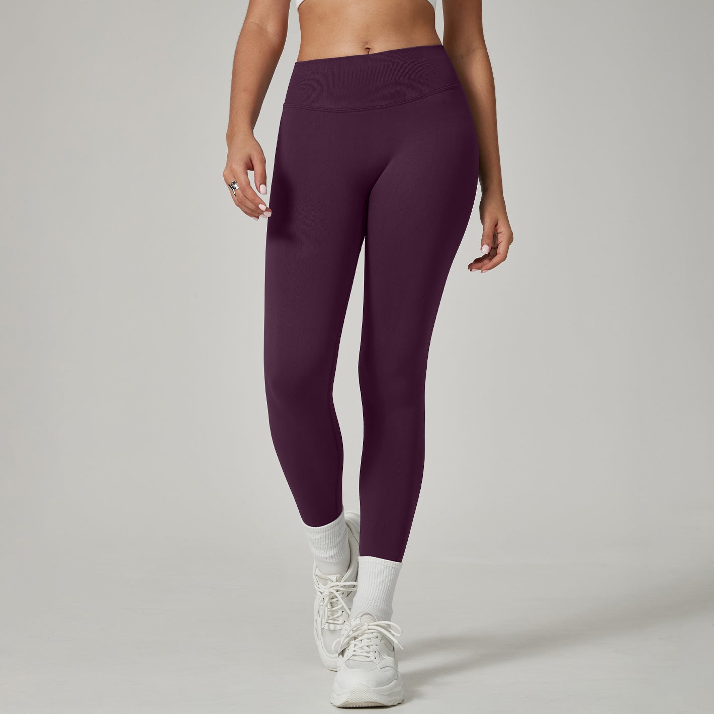 Seamless High Waist Yoga Pants Hip Lifting Workout Pants Purple GlamzKart