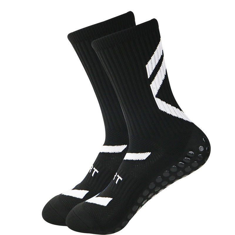 Non-slip Thickened Middle Football Shock-absorbing Wear-resistant Sports Socks Black 38 To 45 GlamzKart